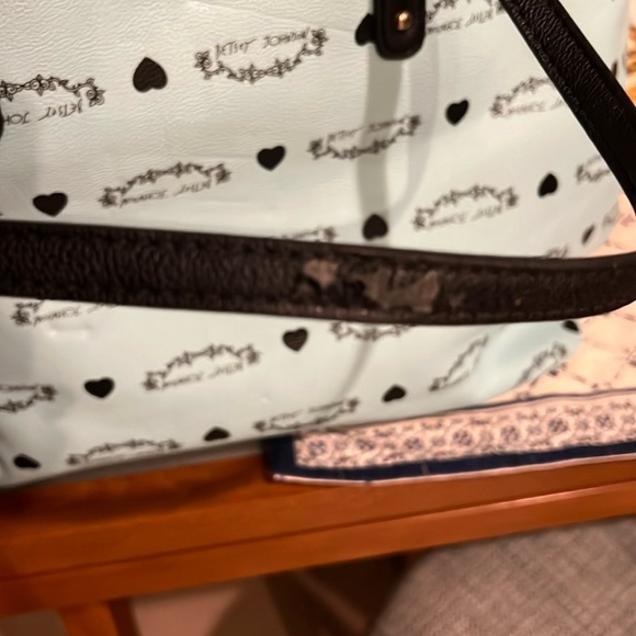 Betsey Johnson Teal Tote Bag with Gold Accents - Picture 11 of 16